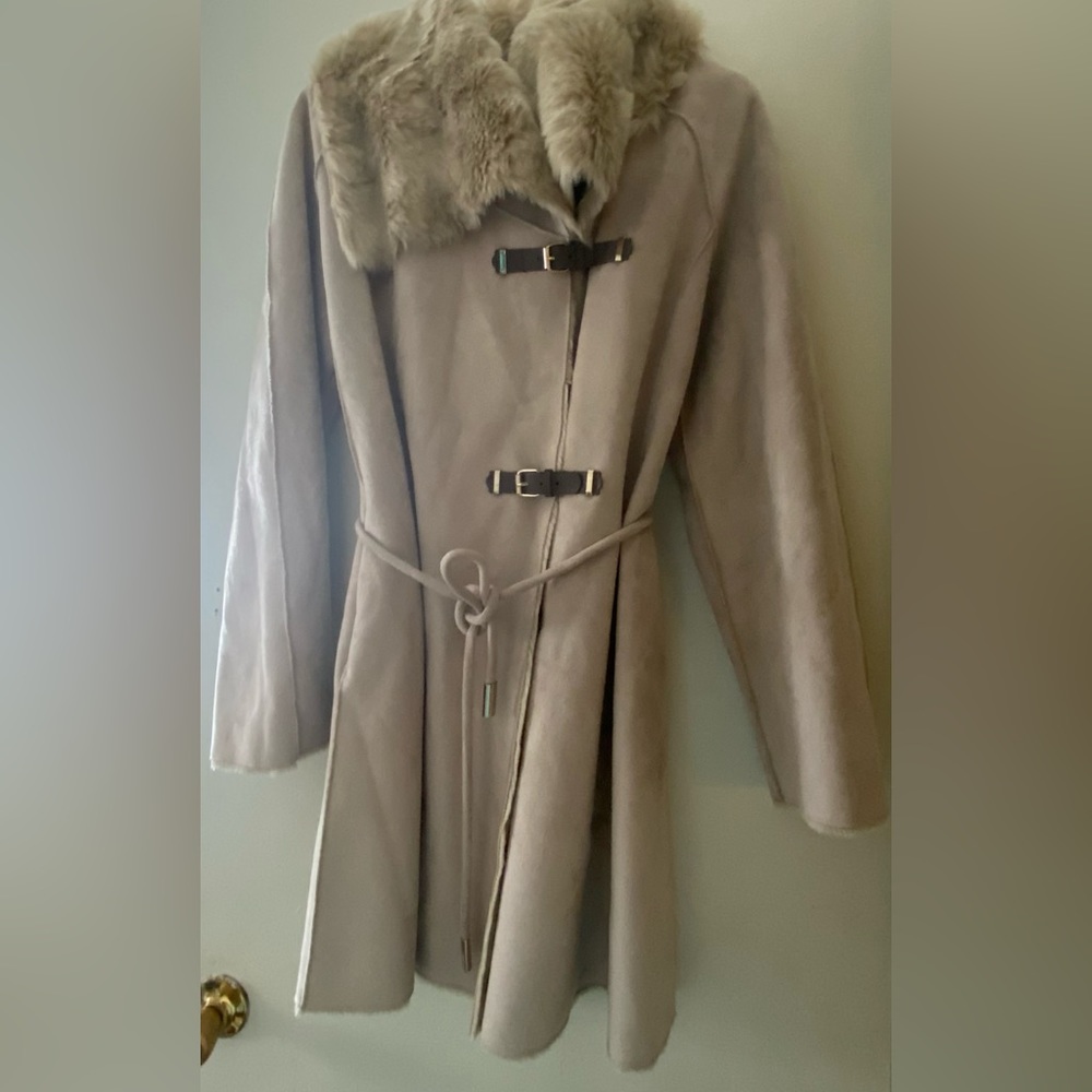 Calvin Klein faux sued trench coat